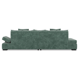 Vermont - canapé droit 4 places avec double méridienne - assise profonde - en velours texturé - Vert