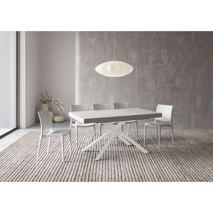 Tavolo allungabile 90x160/420 cm Karida cashmere gambe bianche