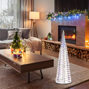 árbol decorativo navideño con 80 micro led de diseño retorcido h.80cm