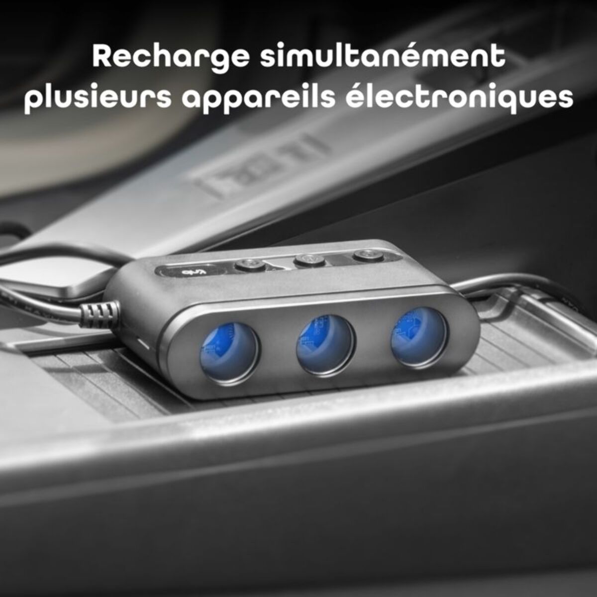 Chargeur allume cigare TNB Station de charge 65W 7 en 1  USB-C noir