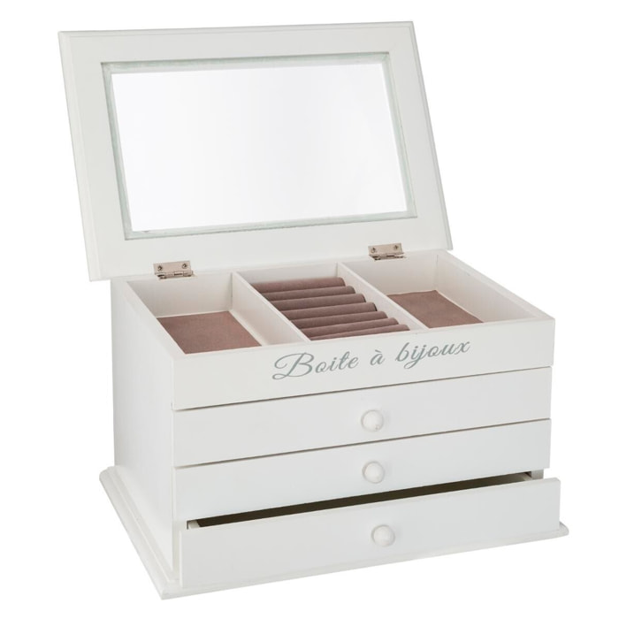Caja joyeria 3 cajones blanco