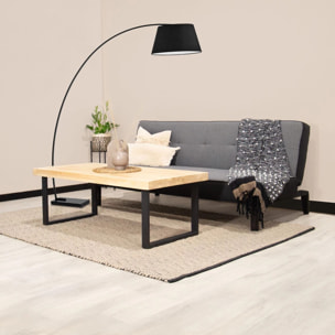 Mesa de centro Natural Roble salvaje - Negro