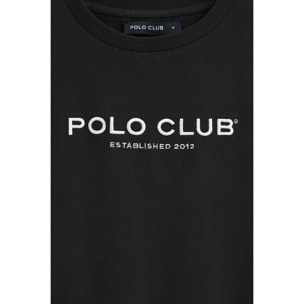 Maglietta nera con logo Established 2012 Polo Club