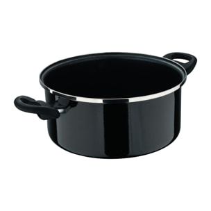 Cacerola con tapa ø24 cm acero al carbono de color negro, antiadherente y resistente expert barcelona san ignacio