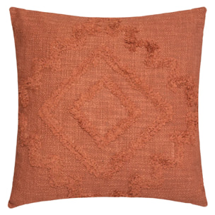 Coussin "Inca" en coton tufté terracotta 40x40 cm