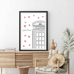 Affiche london i love you telephone boxes Affiche seule