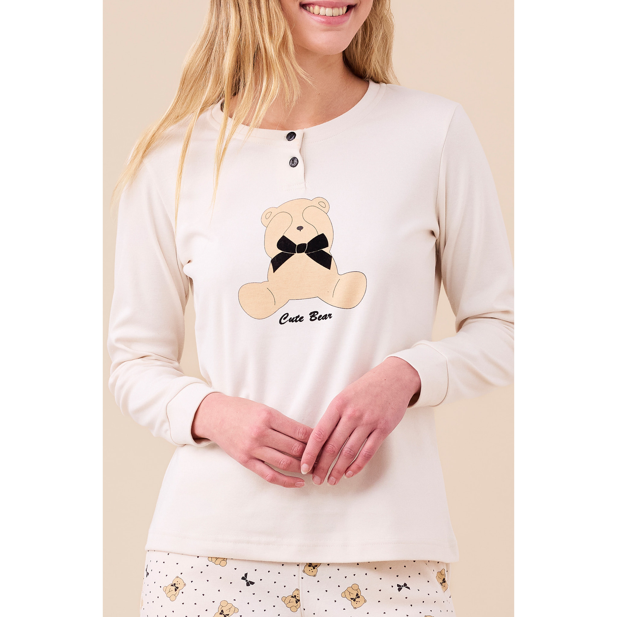 Pigiama donna invernale in caldo cotone articolo orso. Noidinotte