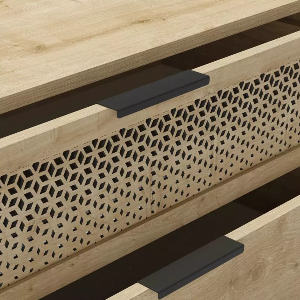 Cómoda Koivu 3 cajones Roble Negro