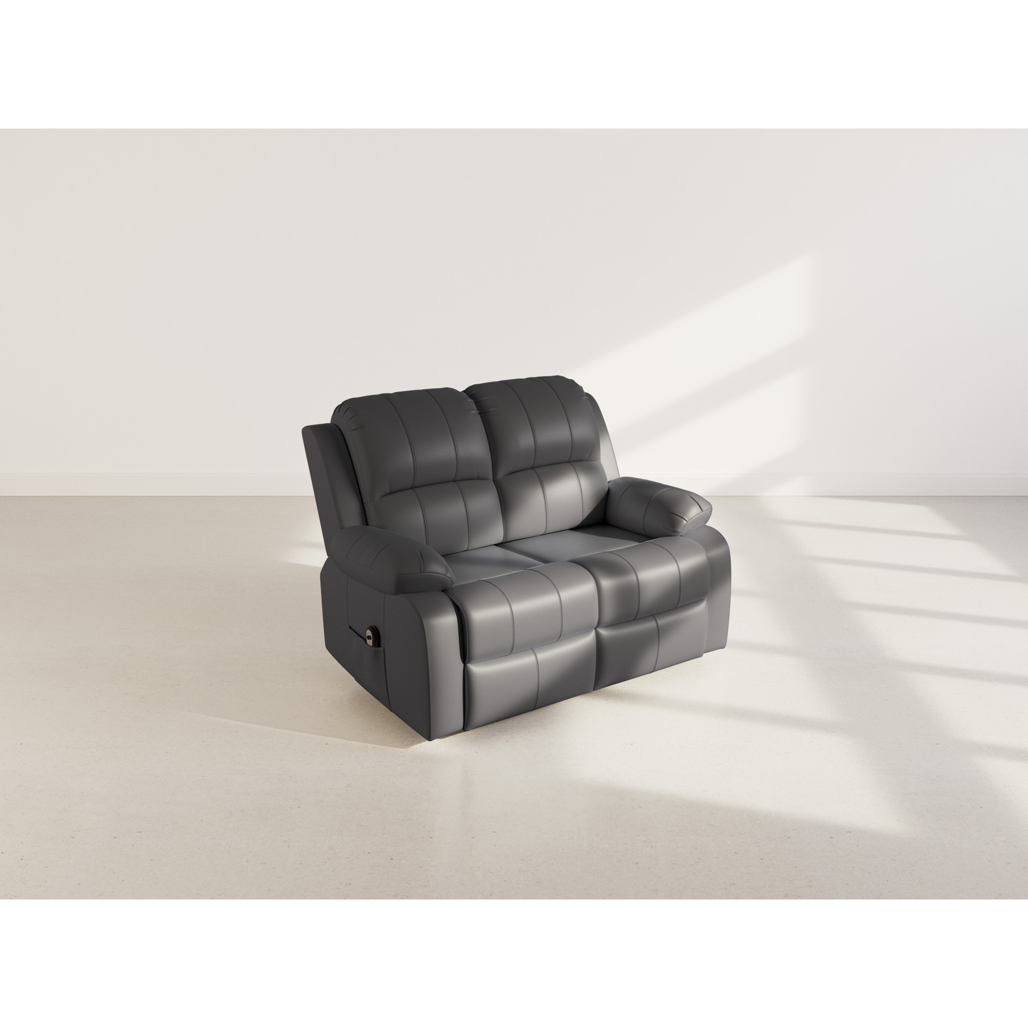 Armand - Canapé 2 places relax électrique en simili - Noir