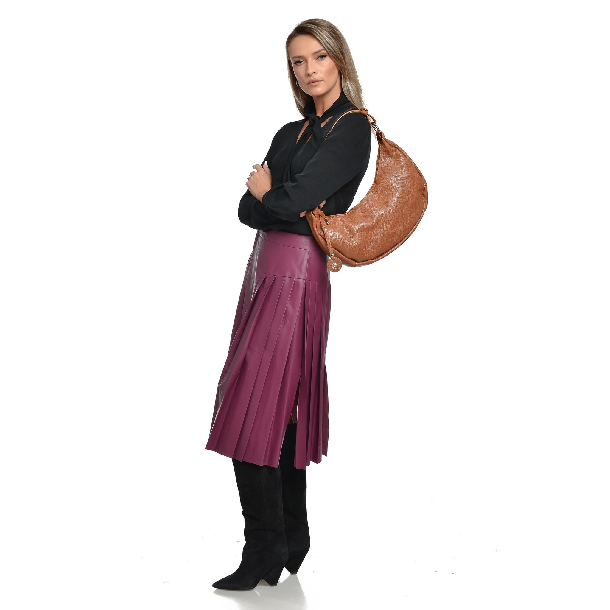 Borsa a tracolla Anna Luchini Cammello