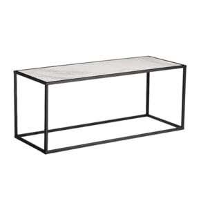 Set de 2 tables en métal et plateaux céramiques réversibles - LIVORNO