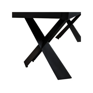 Table à manger extensible 200/300cm céramique noir effet marbré - NYLA