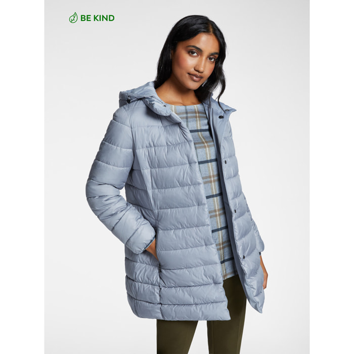 Elena Mirò - Plumífero reversible de nailon reciclado impermeable - Light - blue