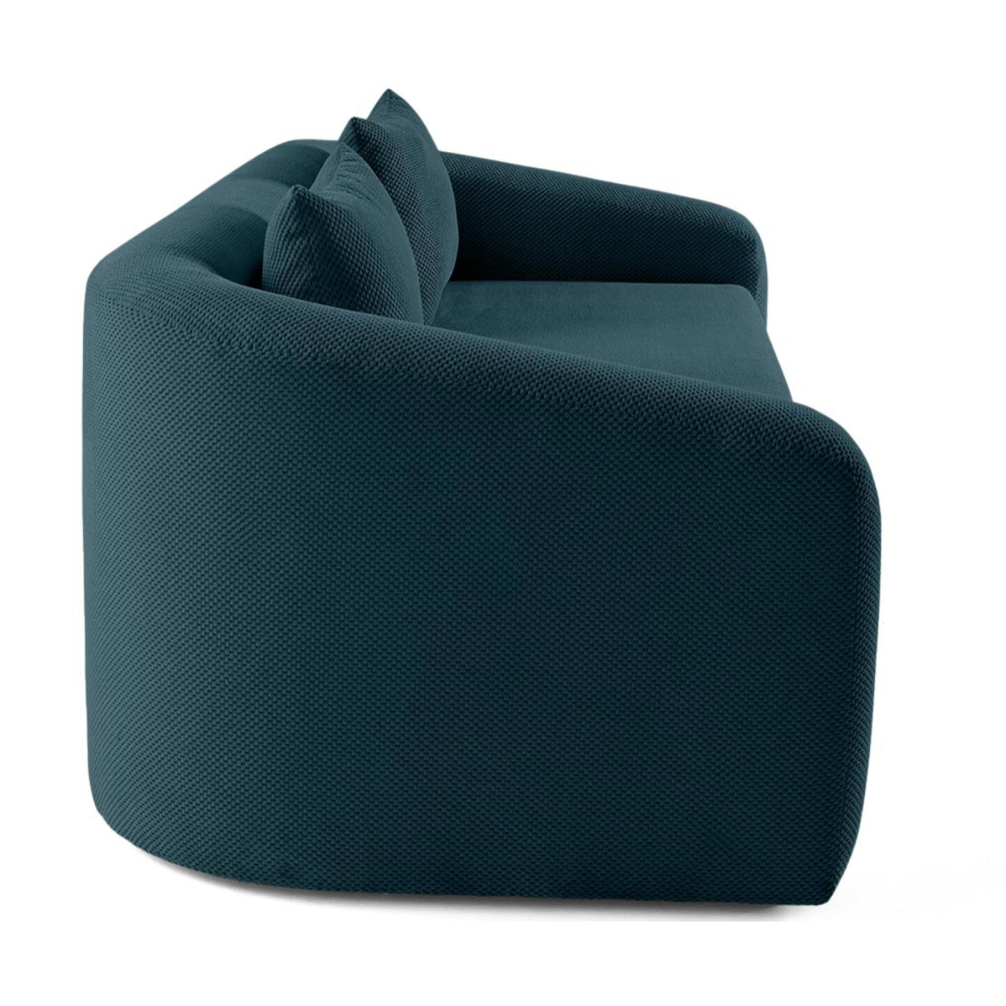 Nuvia - Canapé convertible déplimousse 3 places en velours texturé - Bleu Ardoise