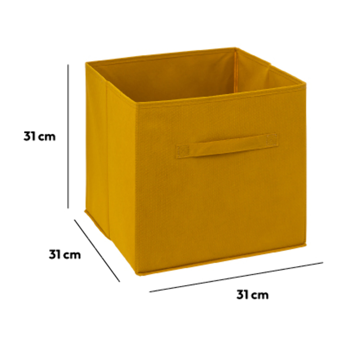 Panier tissu 31x31cm "Mix N' Modul" jaune moutarde