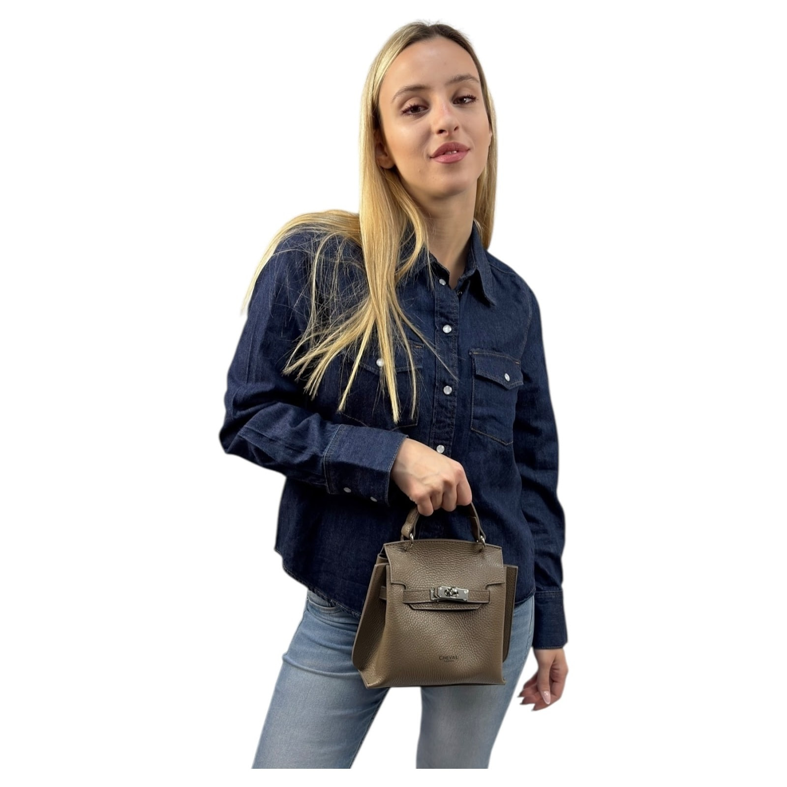 Borsa a mano Cheval Firenze Tara Taupe Scuro