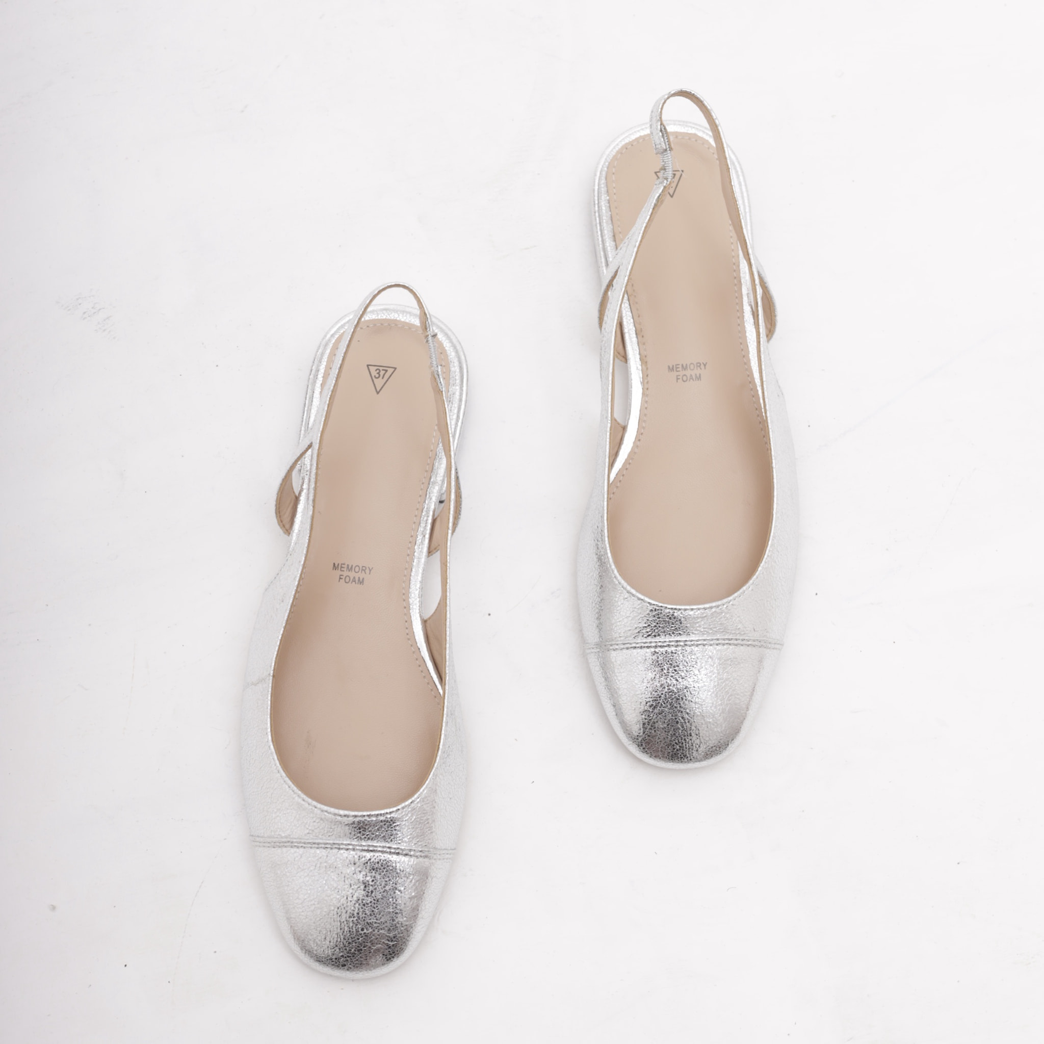 SLINGBACK FLAT PUNTALE ARGENTO