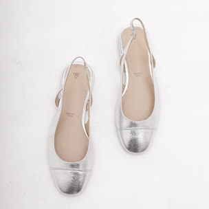 SLINGBACK FLAT PUNTALE ARGENTO