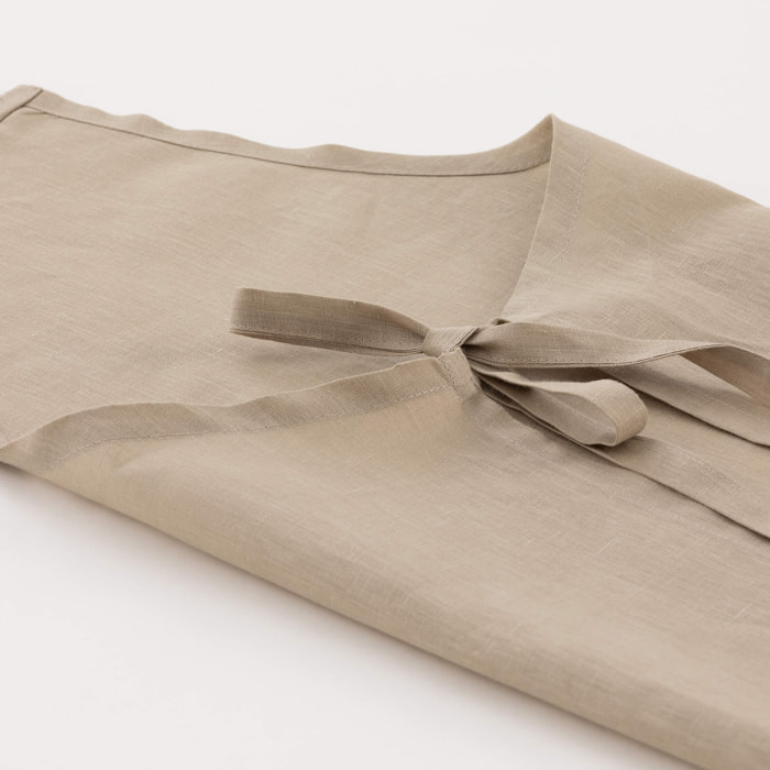 Tablier 100% lin Taupe - 110x69 cm