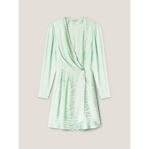 Motivi - Vestido de portafolio en raso jacquard - Green Water