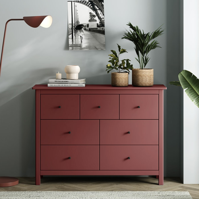 Commode 7 tiroirs en bois massif - MACHA