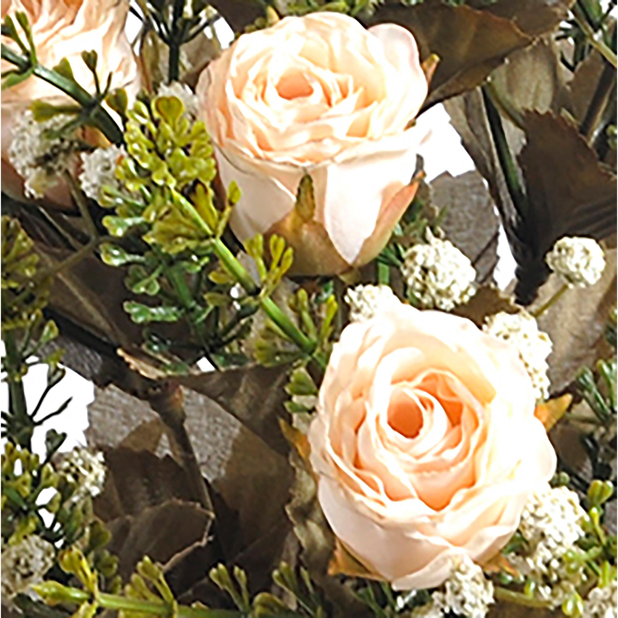 Bouquet Di Rose Dry. Altezza 40 Cm - Pezzi 3 - 18X40X18cm - Colore: bianco - Bianchi Dino - Fiori Artificiali