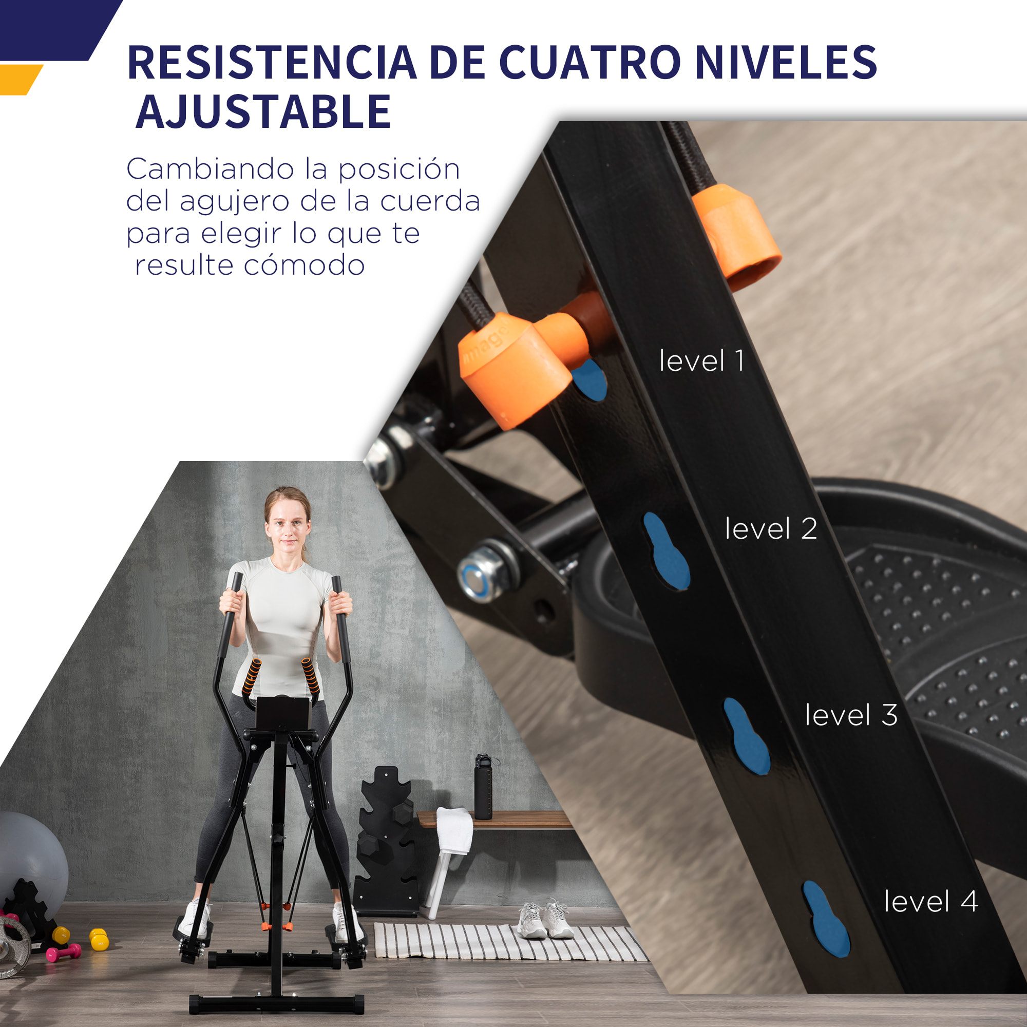 Bicicleta Elíptica Máquina de Step con Pantalla LCD Resistencia Ajustable Sensor de Frecuencia Cardíaca y Ruedas para Entrenamiento en Casa Gimnasia 90x62x150 cm Negro