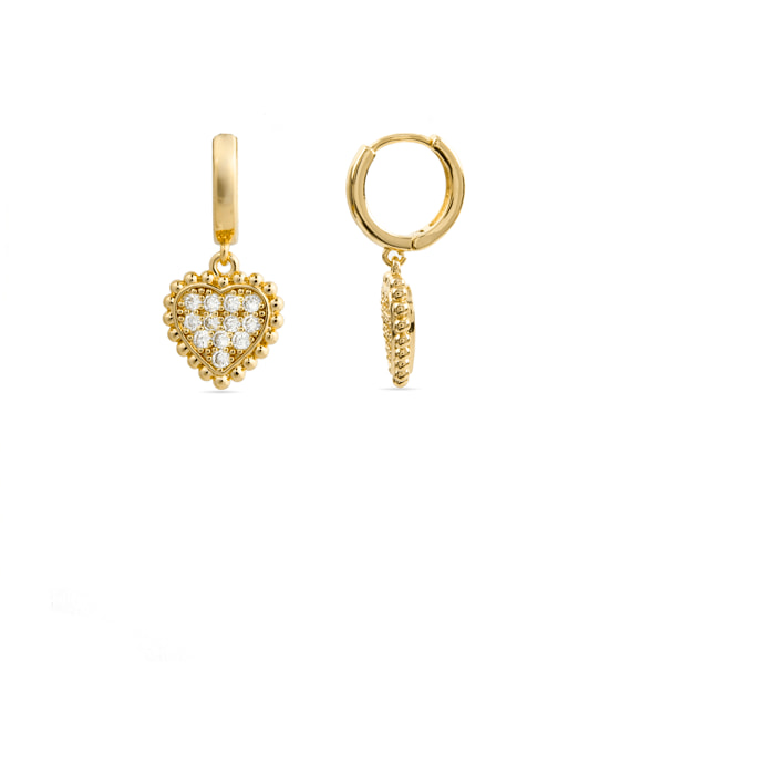 Pendientes de Circonita Brillante acabados en oro amarillo de 18k