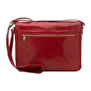 Borsa a tracolla uomo in vera pelle - Modello False - Made in Italy - 28.0 x 35.0 x 9.0 cm