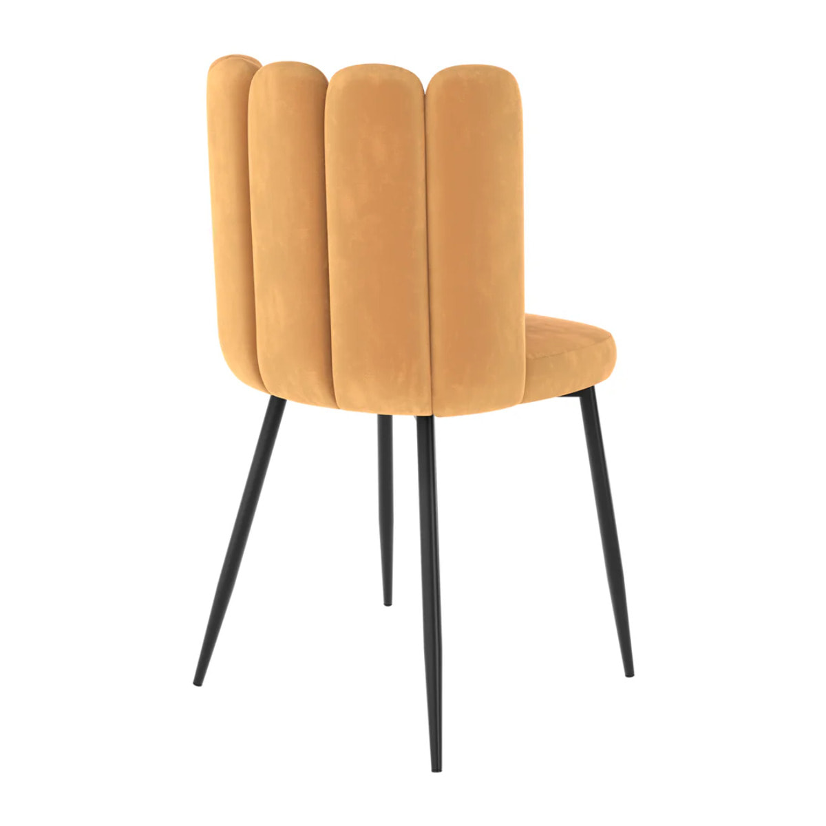 Lot de 2 chaises en velours jaune et pieds en métal - Rosy