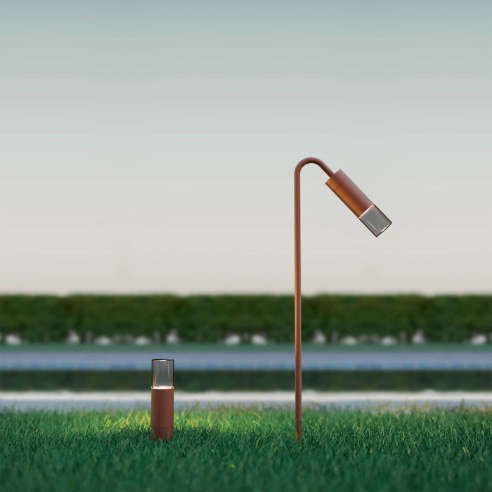 FORLIGHT Trim baliza marrón con led blanco cálido 3000K