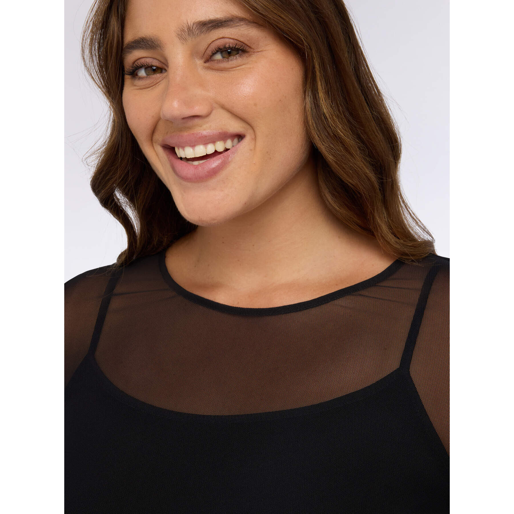 Fiorella Rubino - Camiseta de tul transparente - Negro