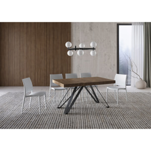 Mesa extensible 90x160/264 cm Terium nogal patas antracita