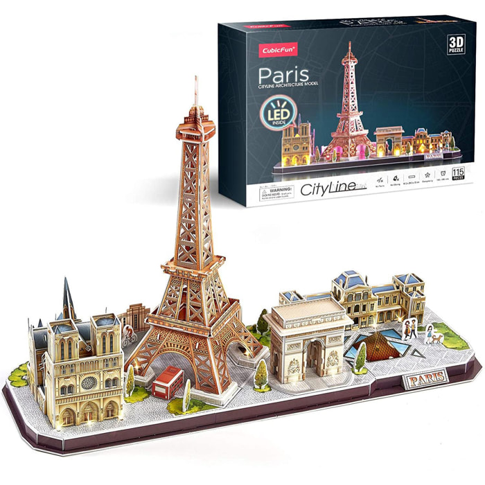 Puzzle 3D XL Parigi 53x14,5x27,5 cm.