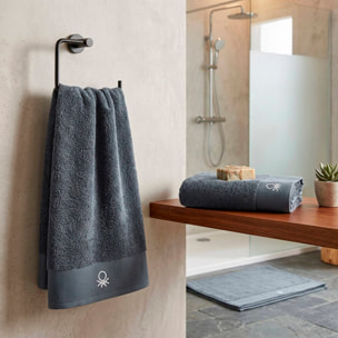 Juego de 2 toallas de baño 50x90cm + 70x140cm, gris oscuro