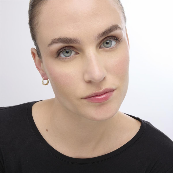 Pendientes acabado oro amarillo de 18k y Circonita Brillante