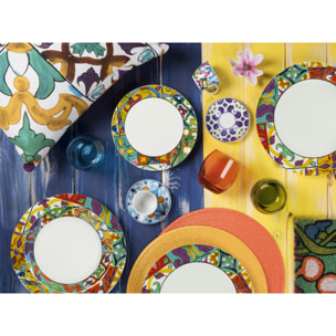 Service de 12 assiettes Excelsa Belem, porcelaine, multicolore