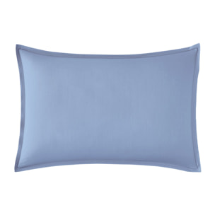 Taie d'oreiller unie en percale de coton, PREMIÈRE, Bleu Olympe