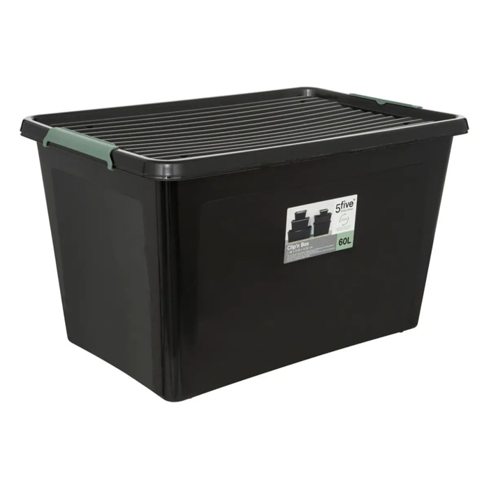Boîte en plastique 60L Noir Clip N' Box