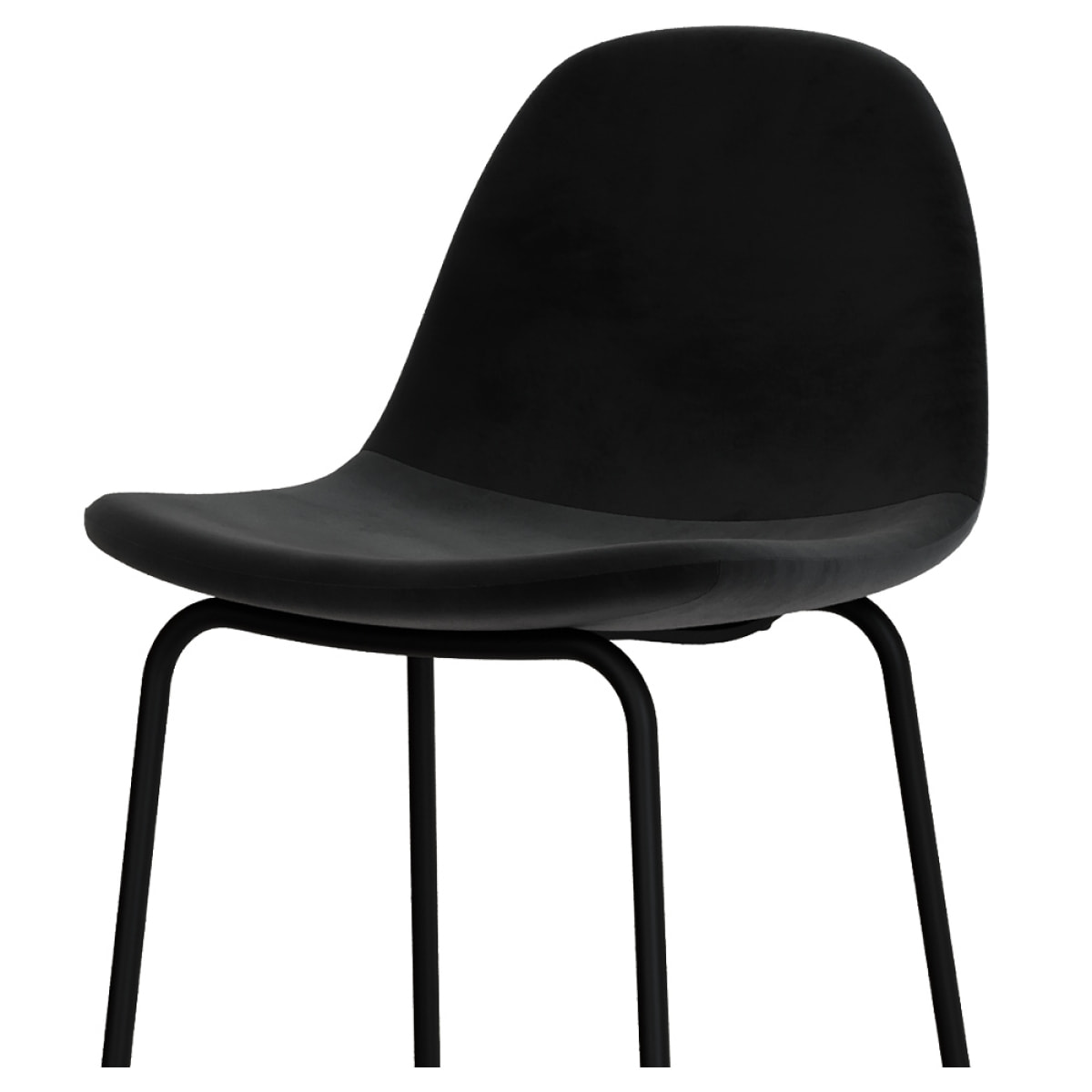 Chaise de bar Henrik en velours noir 75 cm (lot de 2)