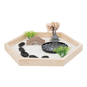 Jardin zen "Lila" - bois - 24x21 cm