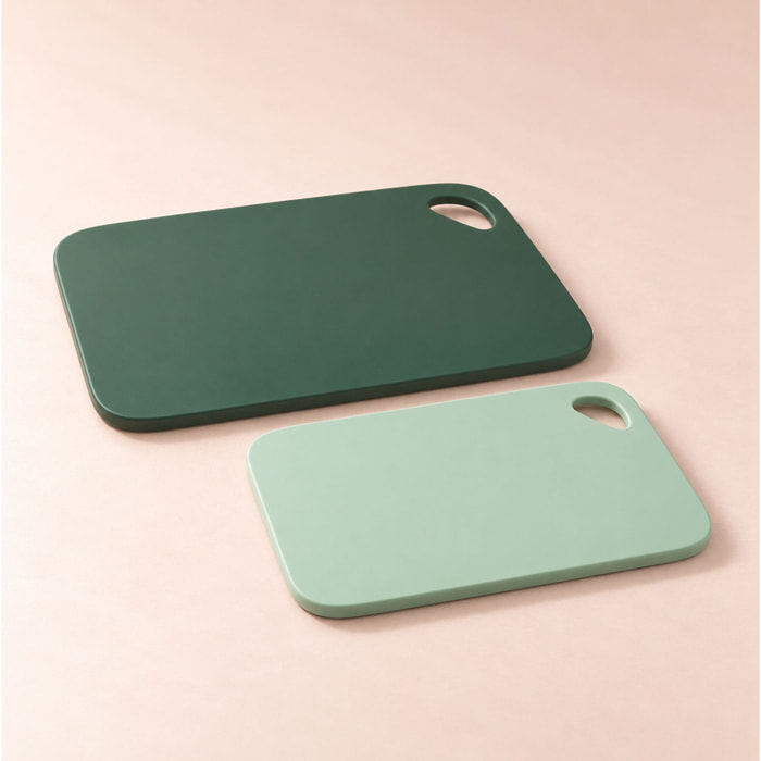 Lot de 2 planches à découper en plastique vert