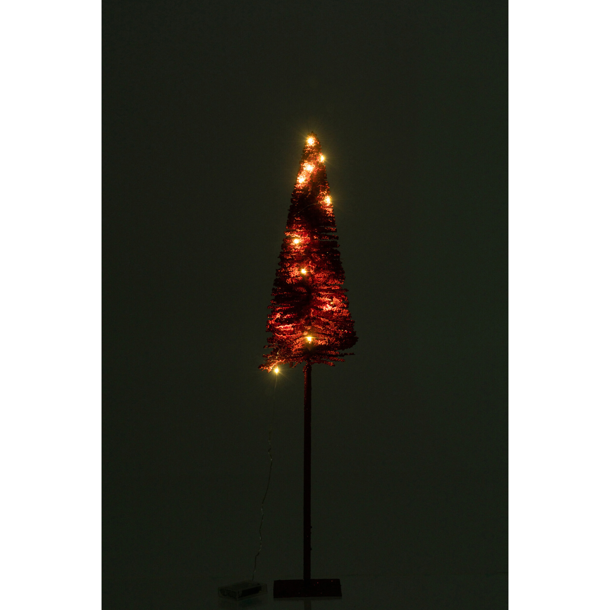 J-Line décoration sapin de Noël - plastique - rouge - medium - LED