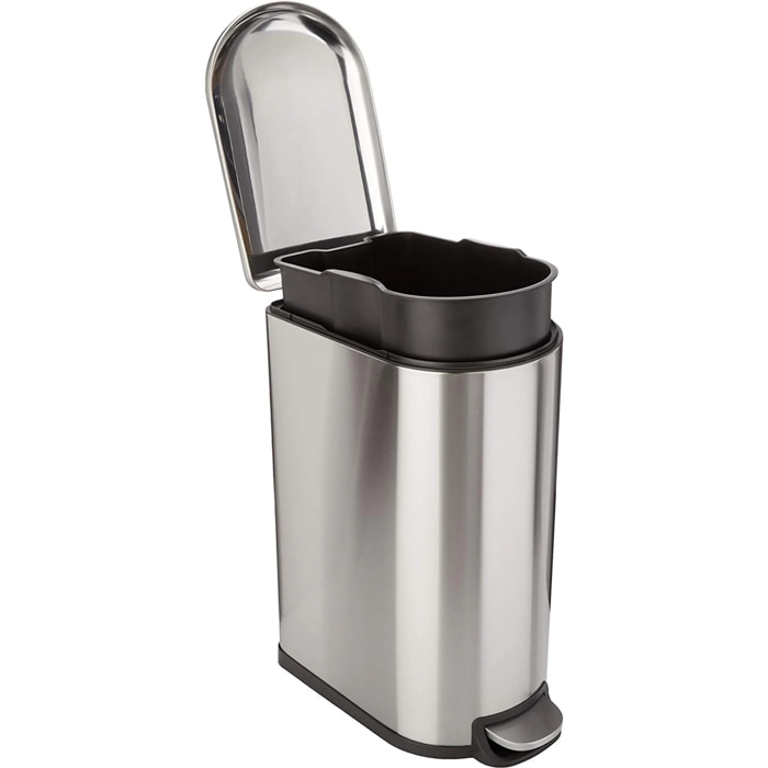 Poubelle à pédale inox FULLER argent 40L