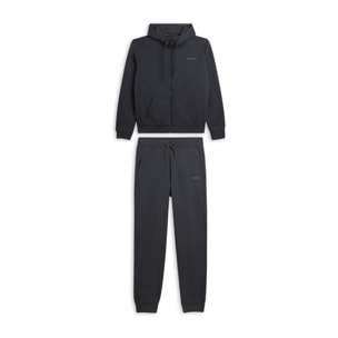 Tuta con full zip, cappuccio e fondo a polsino