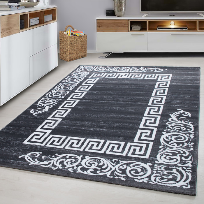 MIAMI - Tapis de salon à motif rétro gris - MIA6620GRI
