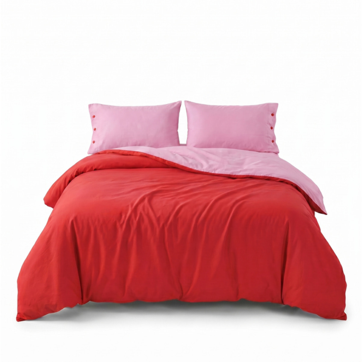 Parure copripiumino singolo in cotone bicolore morbido e traspirante, set sacco copripiumino con federa, design semplice ed elegante, tessuto resistente e certificato OEKO-TEX, facile da lavare, comfort naturale per uso quotidiano
