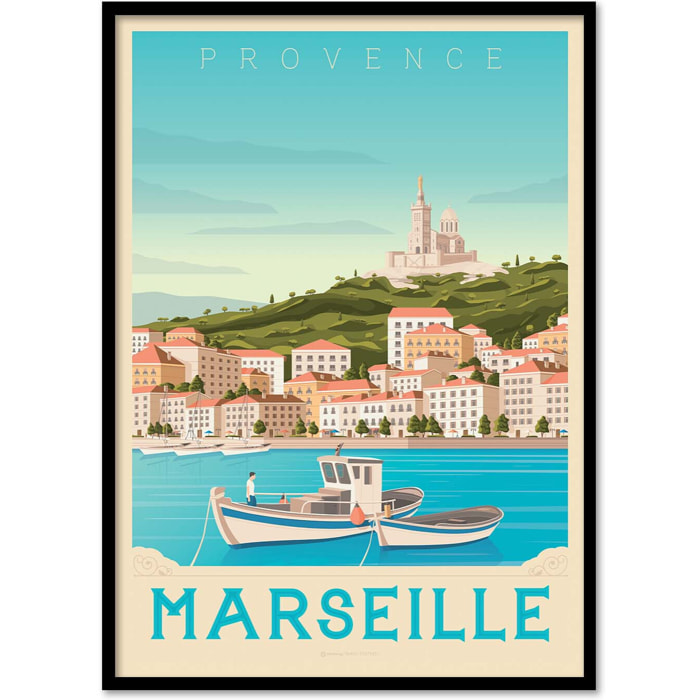 Affiche - Marseille - Olahoop Travel Posters
