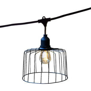 Guirlande cage métal NEMA 10 ampoules E27 6M
