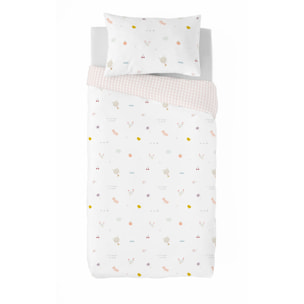 Haciendo el Indio - Funda Nórdica Estampada - Reversible - Infantil - Cierre Solapa - 100% Algodón - Incluye 1 Funda de Almohada - Granja